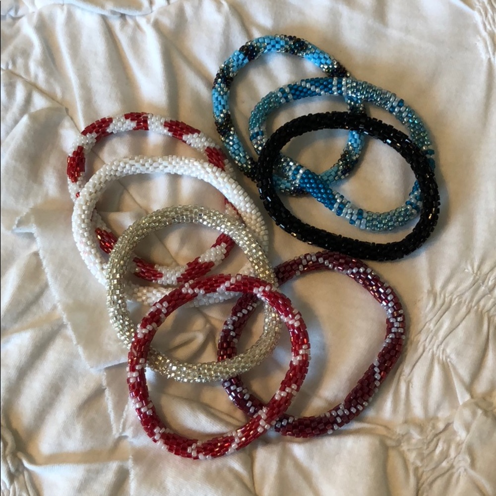 Multicolored beaded bracelets